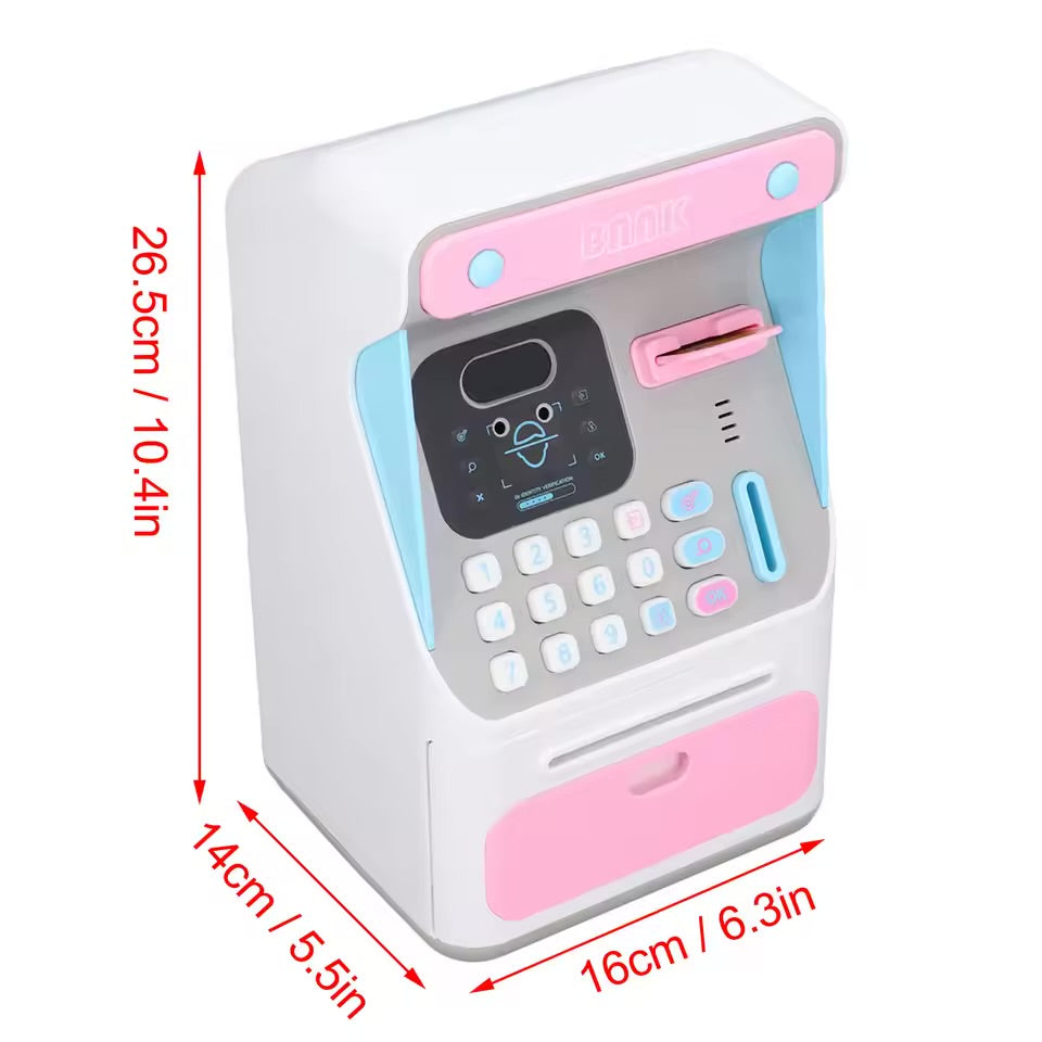 Smart ATM Piggy Bank: Face Recognition, Password Safe & Auto Bill Scroller Toy
