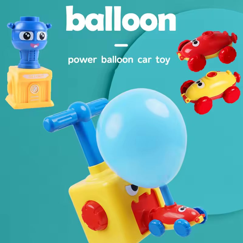 Balloon Powered Car Toy for Kids – Fun STEM Inertia Press Racer