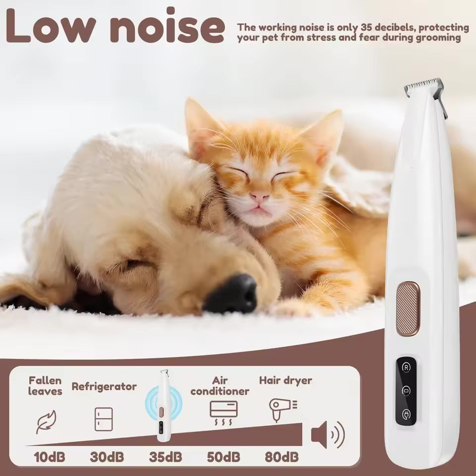 Rechargeable Waterproof Dog & Cat Foot Hair Trimmer with LED Light