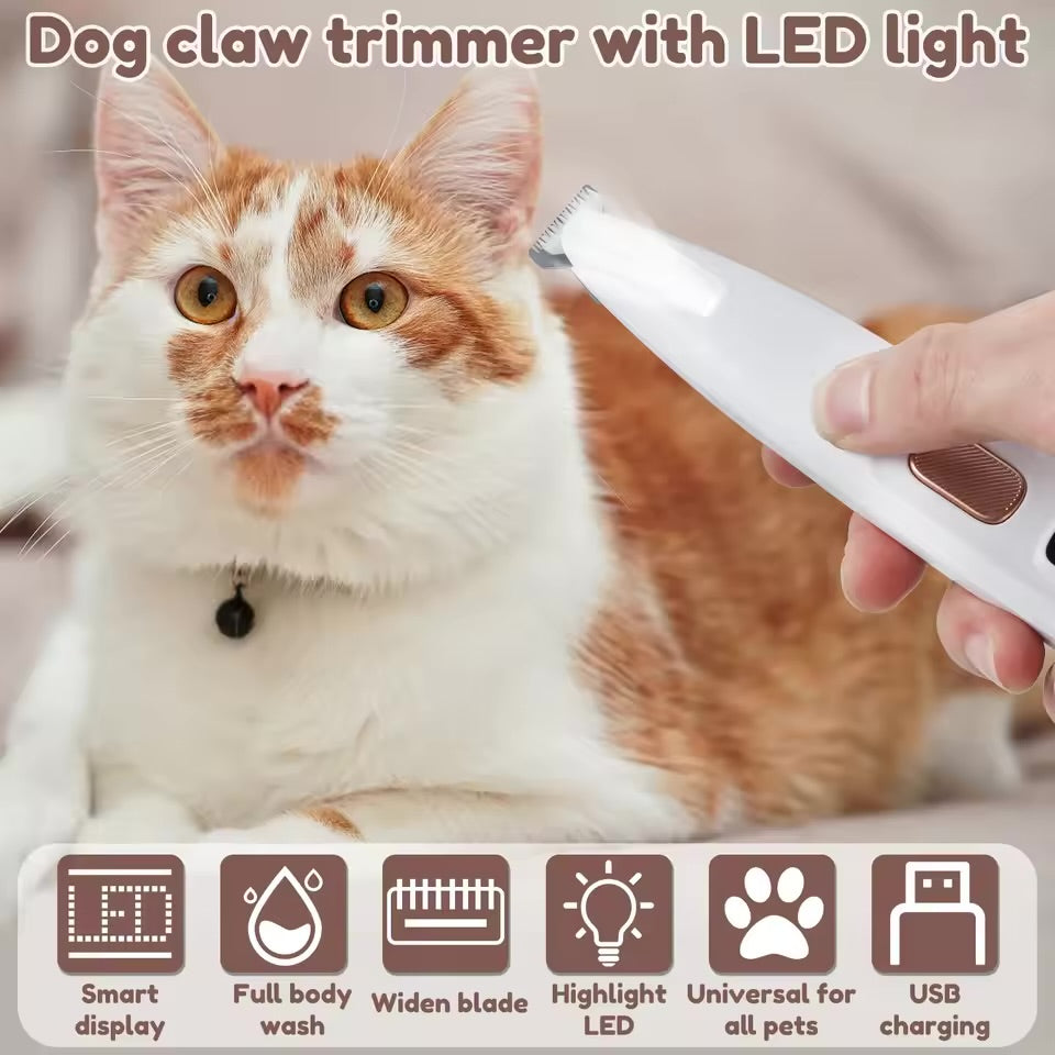 Rechargeable Waterproof Dog & Cat Foot Hair Trimmer with LED Light