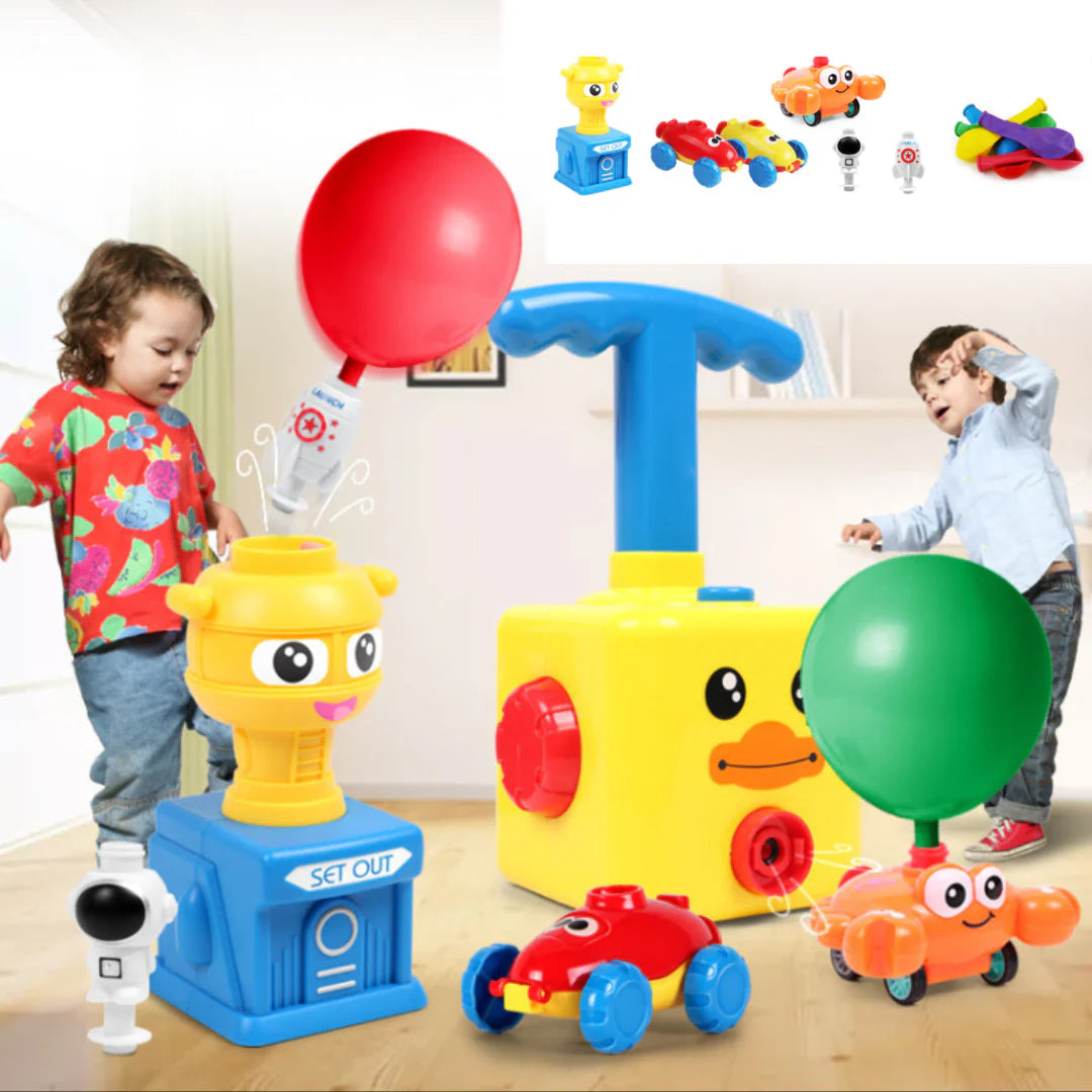 Balloon Powered Car Toy for Kids – Fun STEM Inertia Press Racer