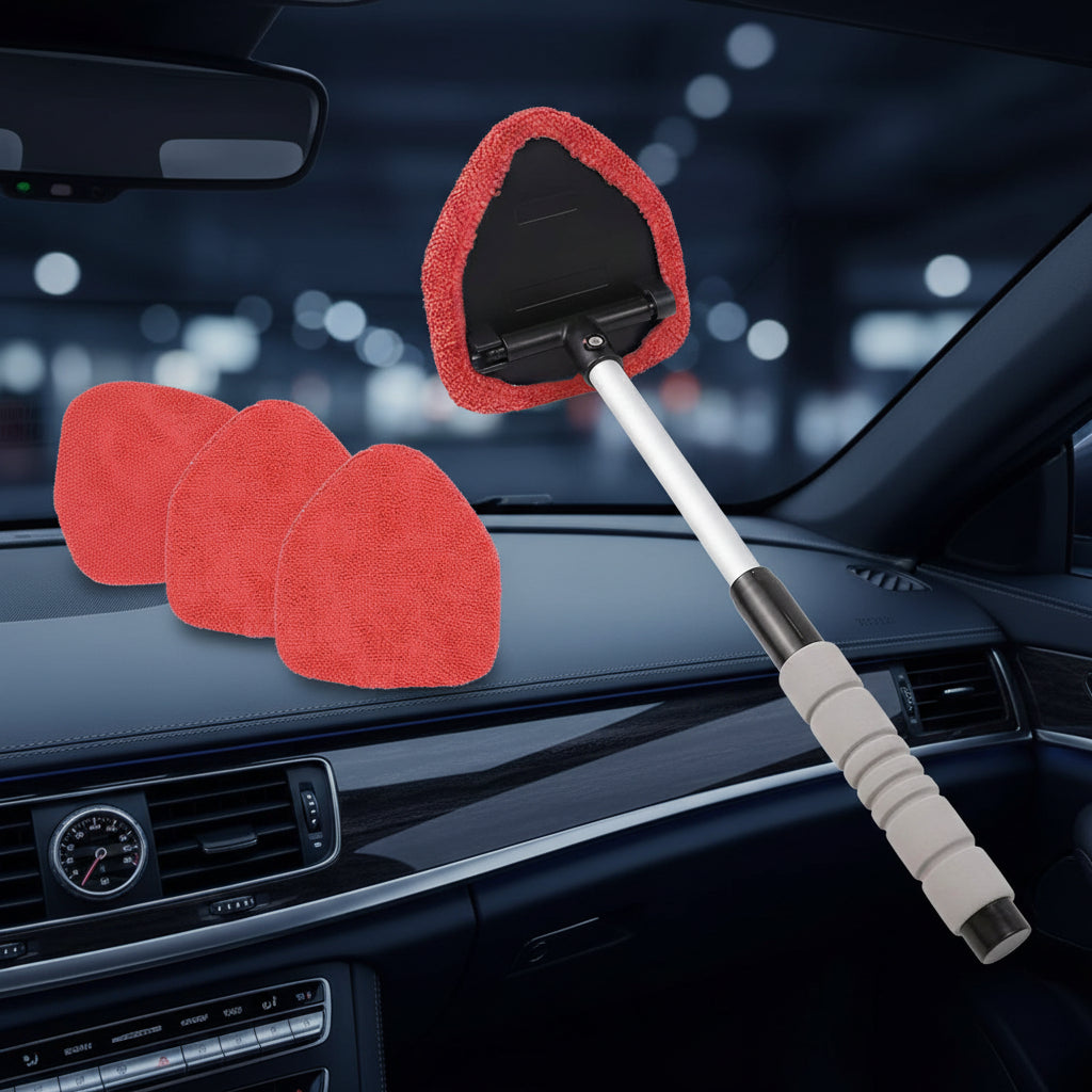Extendable Microfiber Car Cleaning Brush – Windshield Defrost, Defog & Snow Removal Tool
