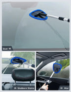 Extendable Microfiber Car Cleaning Brush – Windshield Defrost, Defog & Snow Removal Tool