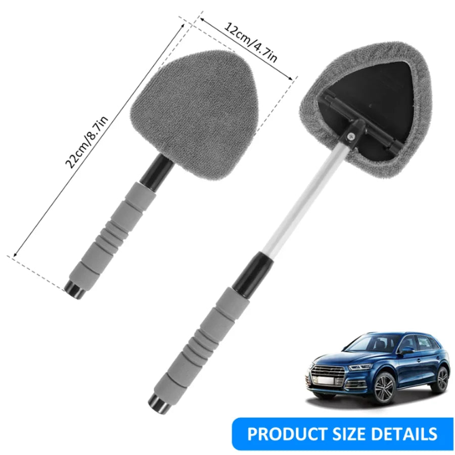 Extendable Microfiber Car Cleaning Brush – Windshield Defrost, Defog & Snow Removal Tool