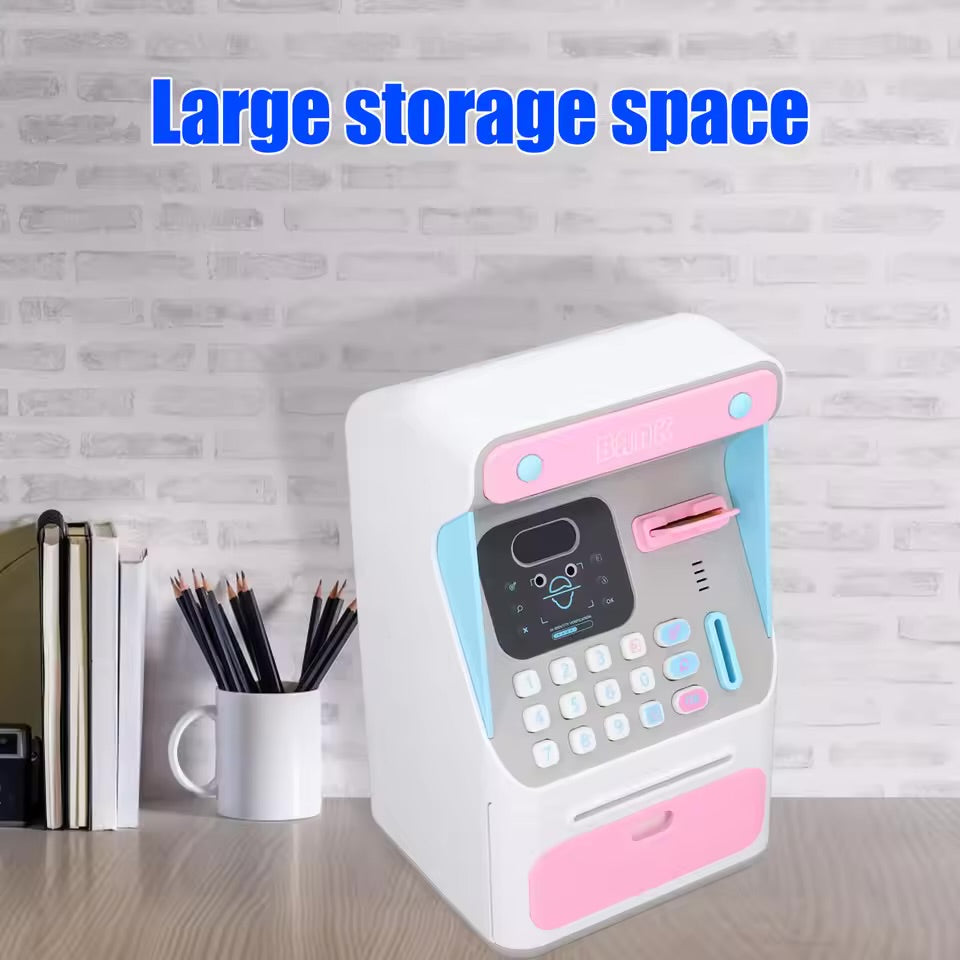 Smart ATM Piggy Bank: Face Recognition, Password Safe & Auto Bill Scroller Toy
