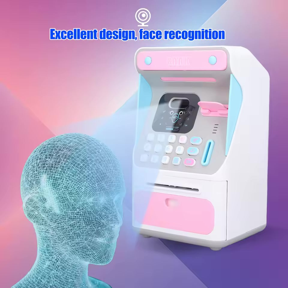 Smart ATM Piggy Bank: Face Recognition, Password Safe & Auto Bill Scroller Toy