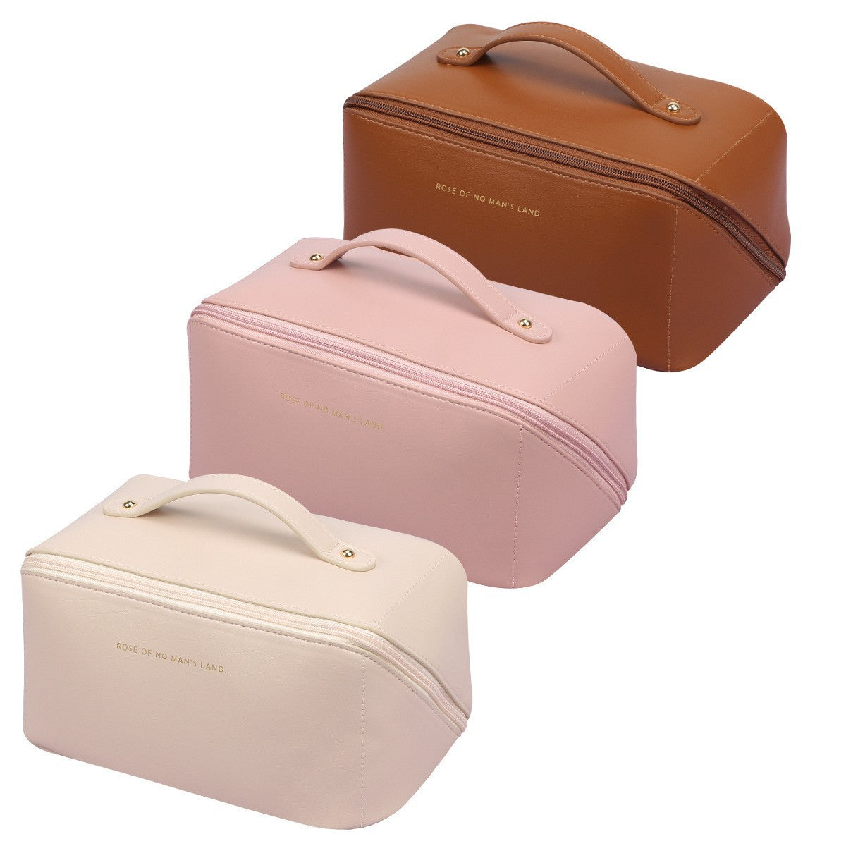 PU Leather Makeup Bag – Large Capacity Travel Cosmetic Organizer