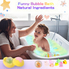 Kids Bath Bomb Set with Surprise Toy & Light-Up Doll Ball
