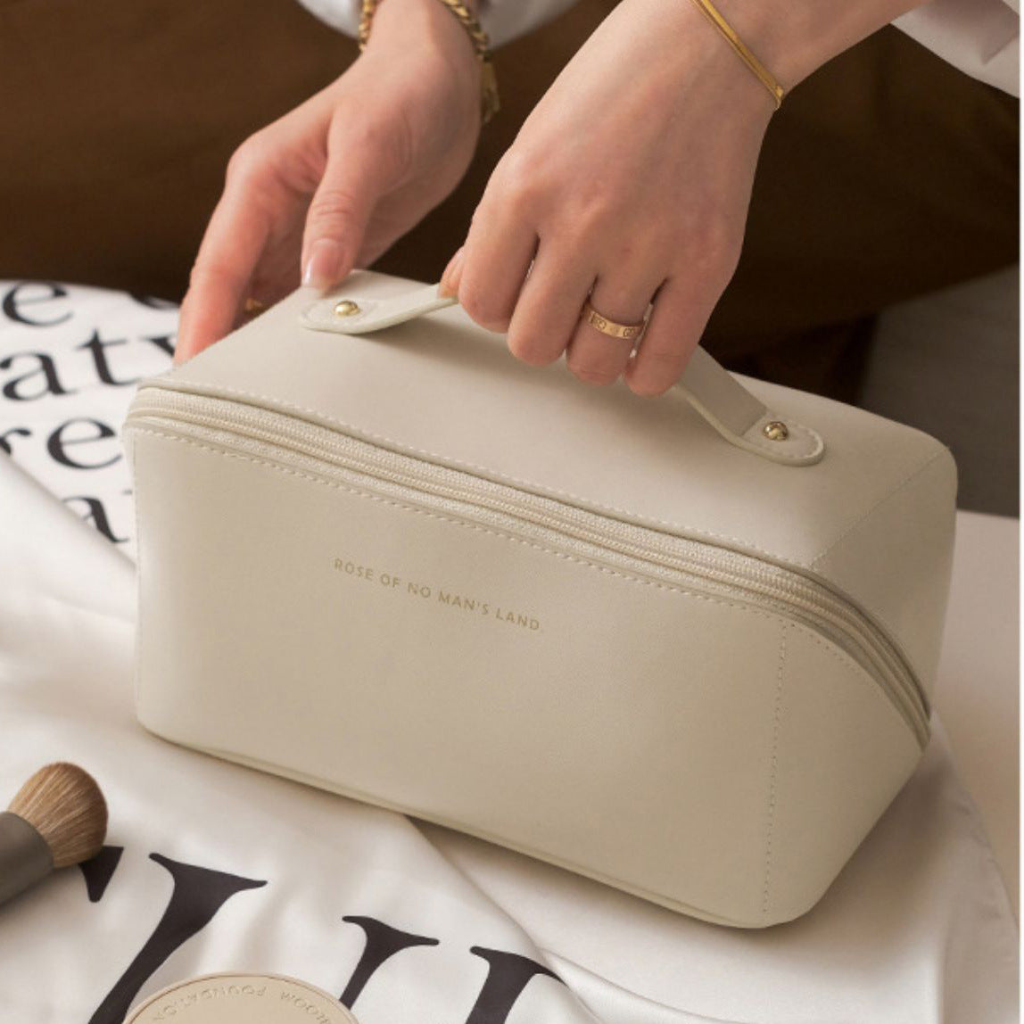 PU Leather Makeup Bag – Large Capacity Travel Cosmetic Organizer