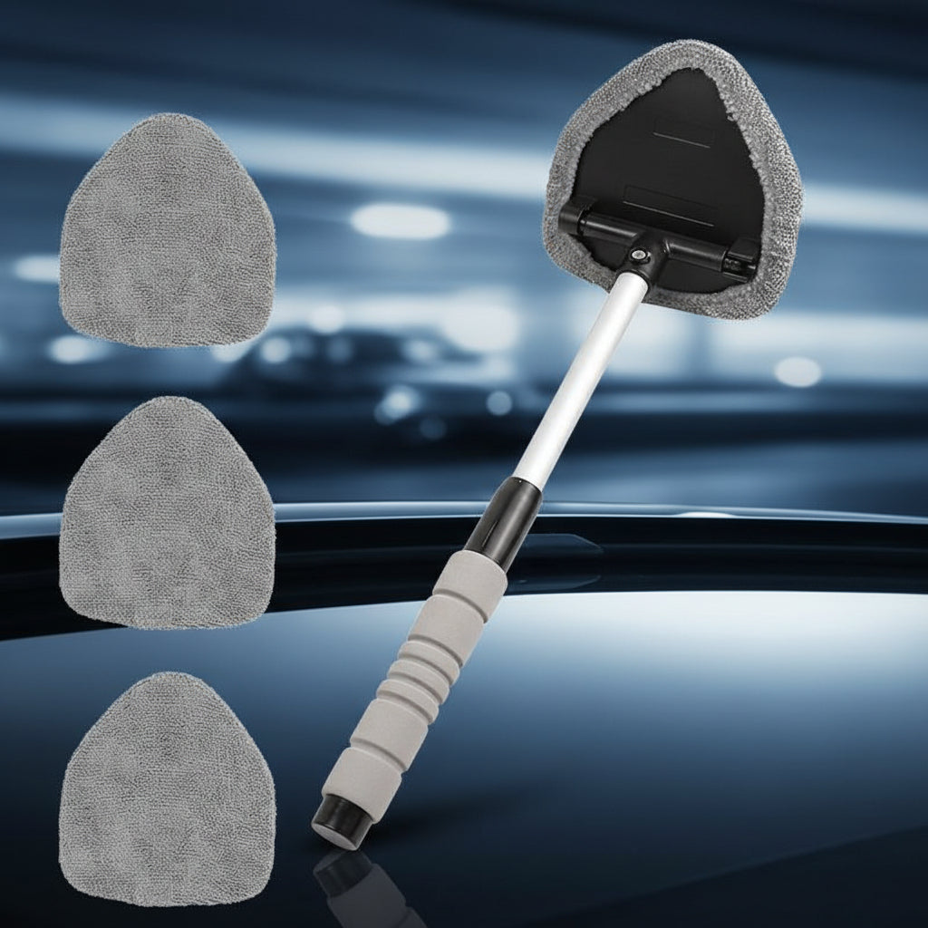 Extendable Microfiber Car Cleaning Brush – Windshield Defrost, Defog & Snow Removal Tool