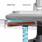 Cleaning brush with water flow and scrubber head on a white background