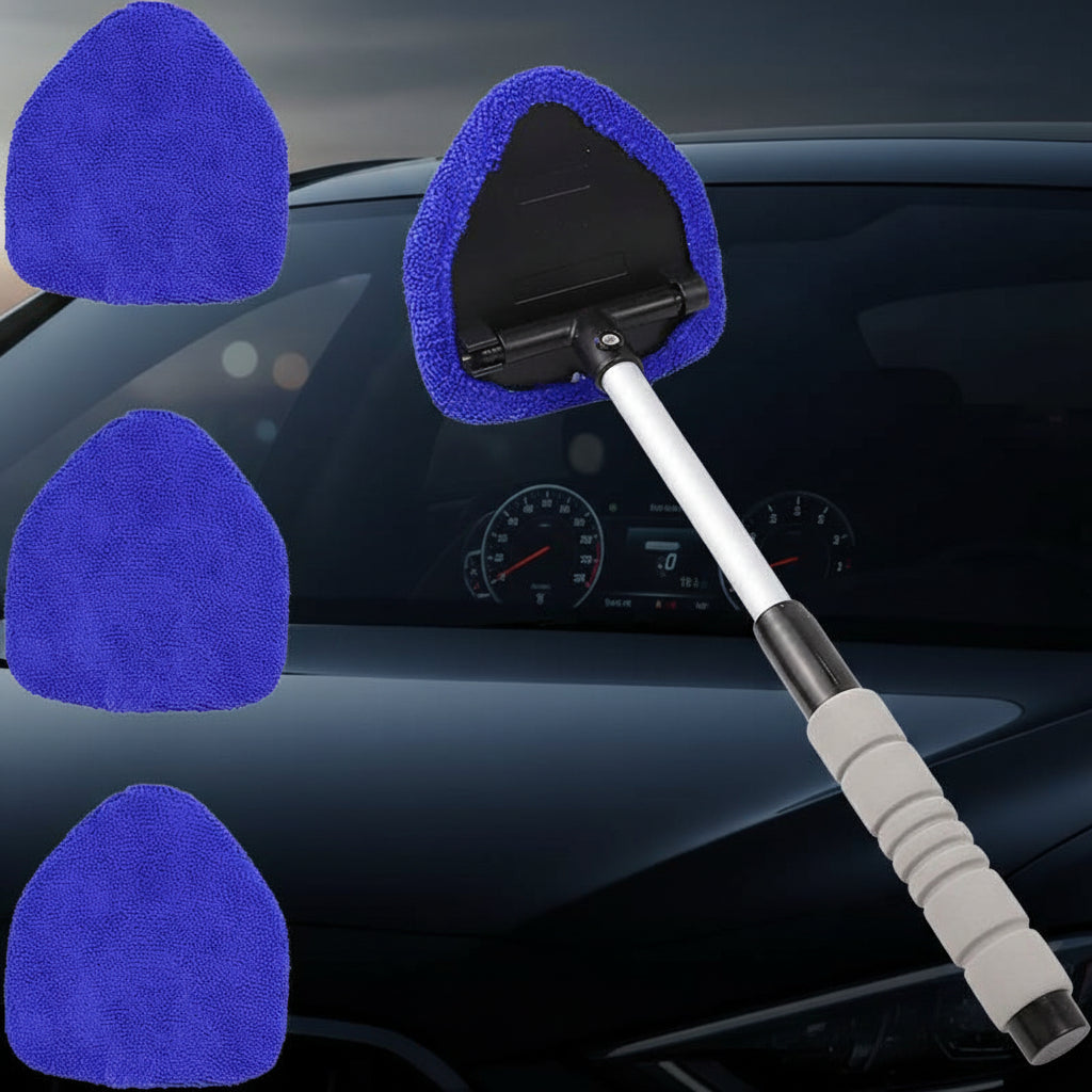 Extendable Microfiber Car Cleaning Brush – Windshield Defrost, Defog & Snow Removal Tool