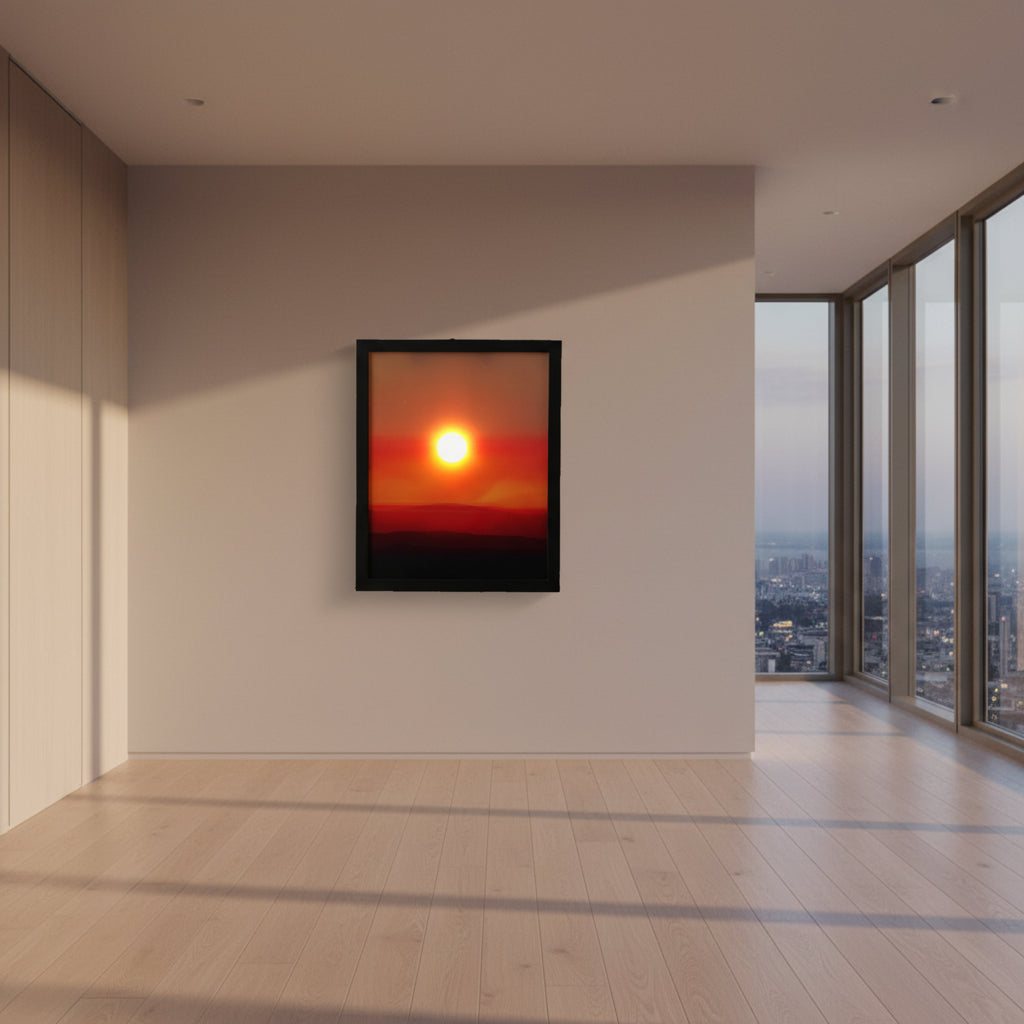 Sunset Projection Night Light – Aesthetic Geometric Lamp with Pull-String Switch