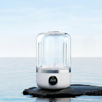 Portable mini washing machine on a blue background