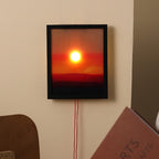 Sunset Projection Night Light – Aesthetic Geometric Lamp with Pull-String Switch