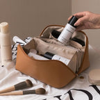 PU Leather Makeup Bag – Large Capacity Travel Cosmetic Organizer