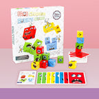 Face Change Rubik's Cube toy set with packaging and components on a pink background