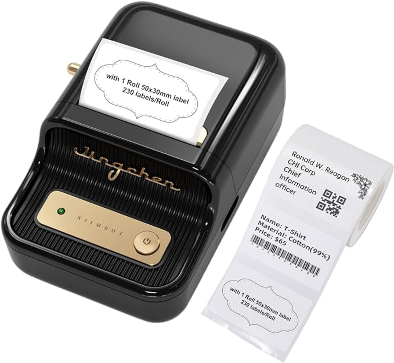 Jingchen B21 Wireless Label Maker – Inkless Bluetooth Thermal Printer for Home or Office