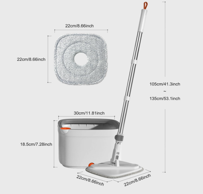 Square Spin Mop Bucket Set